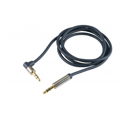 Cablu audio HiFi stereo Jack 3.5 mm - 3.5 mm 90 grade 1m dublu ecranat HOME foto
