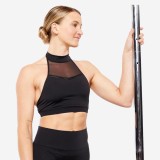 Bustieră Fitness Dans la bară spate gol material dublu Negru Damă
