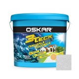 Tencuiala decorativa siliconica Oskar 3Teck, structurata, aspect bob de orez, alb, interior / exterior, 25 kg
