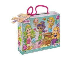 Puzzle pentru Copii Creative Craft Group cu Sclipici, Sirene, 30 piese, 30x40cm