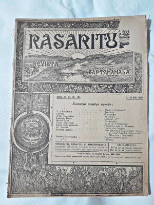 Revista Rasaritul, anul III, nr.33-36/1921 foto