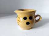 Cana ceramica cu cioc si toarta, traditionala taraneasca, veche, 7cm inaltime