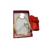 Bratara alba impletita cu banut