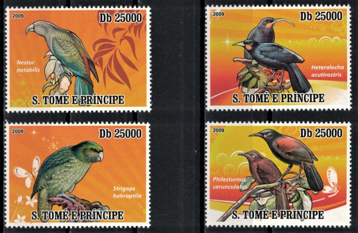 S. TOME EPRINCIPE 2009 - Pasari /serie completa MNH