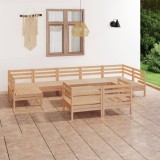 vidaXL Set mobilier de grădină, 10 piese, lemn masiv de pin 3083479