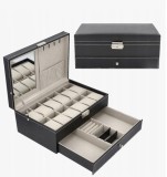 Cumpara ieftin Caseta Organizator, Piele Ecologica, 12 Compartimente Pentru Ceasuri