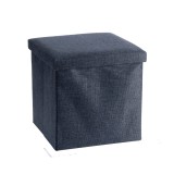 Cumpara ieftin Taburet cu spatiu depozitare, pliabil, textil gri petrol 38 x 38 x 38 cm