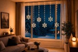 Instalatie luminoasa cu fulgi de nea MagicHome, 96 LED, alb cald, 3,5 m, IP44