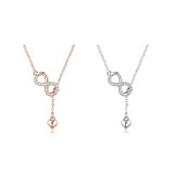Colier Din Argint, Montura Rose sau Argintiu --- Model INFINIT --- Arg411C, Argintboutique