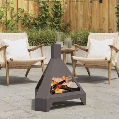 vidaXL Cuptor de foc Negru 50 x 43 x 52 cm Oțel laminat la rece 858950