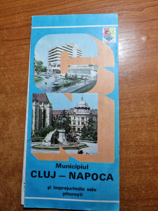 harta oarsul cluj-napoca si imprejurimile sale pitoresti - din anul 1986