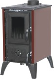Soba tip spor cu plita IGLO 806, 9 kW, fonta, culoare bordo