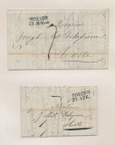Italy - Postal History Rare 2 x Stampless Cover + Content Torino DG.032