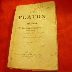 din PLATON - Phaidon - Despre nemurirea sufletului - cercetare si trad.C.Papacos