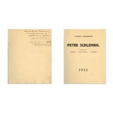 Ilarie Voronca, Petre Schlemihl, 1932, cu dedicație pentru Pompiliu Constantinescu