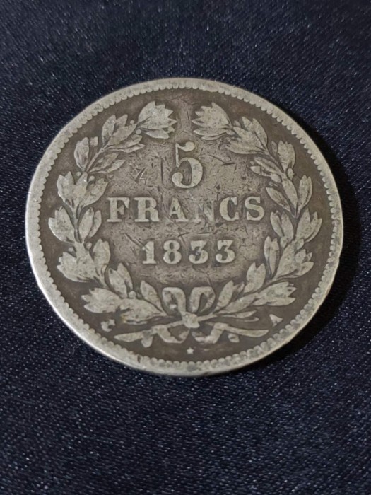 Franța 1833 A - 5 Franci - Monedă de argint #2
