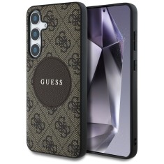 Husa pentru samsung galaxy s25 - guess 4g circle classic logo magsafe - brown foto