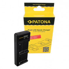 PATONA Încărcător USB LCD dublu pentru Sony F550 F750 F970 FM50 FM500H - Patona