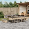 Gossi set mobilier gradina cu perne, 15 piese, bej combinat poliratan