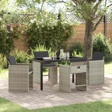 VidaXL Set de masă pentru grădină 5 pcs Gri deschis poliratan