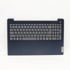 Carcasa cu tastatura palmrest Laptop, Lenovo, IdeaPad 3-15ADA6 Type 82KR, 5CB1B60432, AP21P000640, iluminata, Abyss Blue, layout US