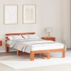 VidaXL Cadru de pat cu headboard Maro 120 x 190 cm Lemn masiv de pin 872622