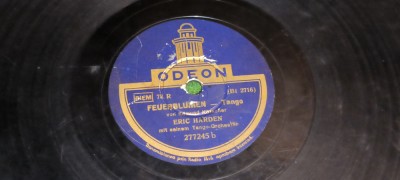 placa ebonita pt. gramofon / patefon ODEON feurblumen - tango - eric harden foto