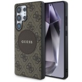 Husa pentru Samsung Galaxy S25 Ultra - Guess 4G Circle Classic Logo MagSafe (GUHMS25LP4PGRSGW) - Brown