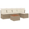 Set canapele de gradina cu perne, 6 piese, bej, poliratan