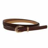 Curea dama, casual-eleganta, din piele ecologica, latime 1.3 cm, maro - CKD015, CK LEATHER