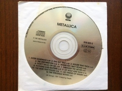 metallica black album 1991 cd disc muzica heavy metal Vertigo &amp;lrm;rec. france VG+ foto
