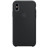 Husa Silicon Neagra Apple iPhone X Originala Protectie Interior Microfibra