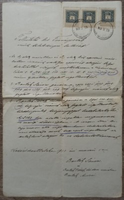 Cerere olografa in maghiara adresata Tribunalului Targu Secuiesc 1913 foto