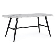 Masuta cafea cu picioare otel negru si blat sticla Marble 110 cm x 50 cm x 45 h