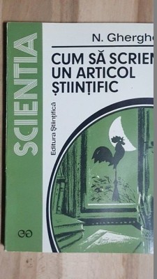 Cum sa scriem un articol stiintific- N. Gheorghe foto