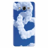 Husa silicon pentru Samsung Grand Prime, Heart Shaped Clouds Blue Sky