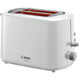 Prajitor paine Bosch TAT3A111, 800 W, 2 felii, Senzor electronic prajire uniforma, Functie dezghetare si incalzire, Alb