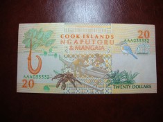 COOK ISLANDS 20 DOLARI UNC foto