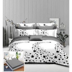 Lenjerie Pat Meta Sf223, Bumbac, 6 Piese, Fara Elastic, Alb, Gri