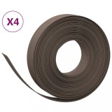 Cumpara ieftin Borduri de gradina, 4 buc, maro, 10 m 10 cm, polietilena