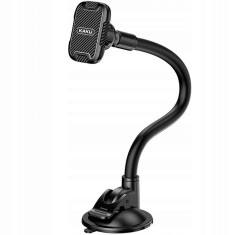 Suport auto pentru telefon, Kaku, KSC-473B, montare pe parbriz sau bord, flexibil, magnetic, negru