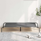 VidaXL Pat &icirc;nălțat pentru c&acirc;ini gri 130x80x20 cm Textilenă și oțel