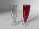 Set 2 Pahare Vintage &bdquo;Lichior/Digestiv&rdquo; &ndash; Sticlă Colorată, Anii '60-'70, Retro/Mid-Century