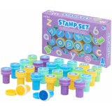 Set 26 stampile Multicolore pentru Copii , Litere Alfabet, Cifre, Simboluri, Creativitate si Invatare Distractiva
