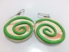 Cercei Fimo Hand Made, Verde cu Alb, Bijuterii Unicat