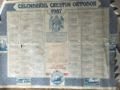 Calendar Crestin Ortodox 1987 foto