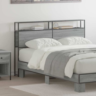 vidaXL Tăblie de depozitare cu raft sonoma gri 140 cm Lemn compozit 859753 foto
