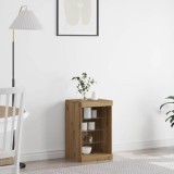 Dulap cu lumini LED, stejar artizanal, 41x37x67 cm