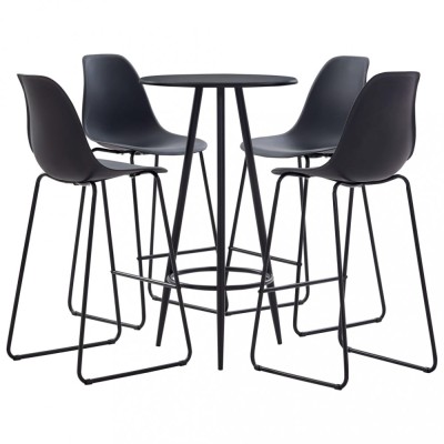 vidaXL Set de bar, 5 piese, negru, plastic 279715 foto