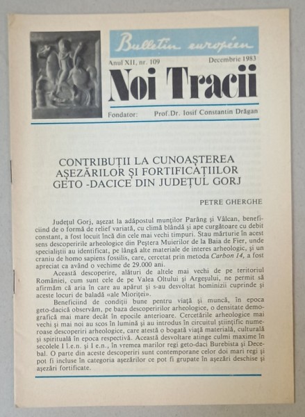 NOI TRACII , REVISTA FONDATA DE JOSIF CONSTANTIN DRAGAN , NR.109, 1983